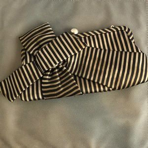 Stripe Bow Evening Clutch